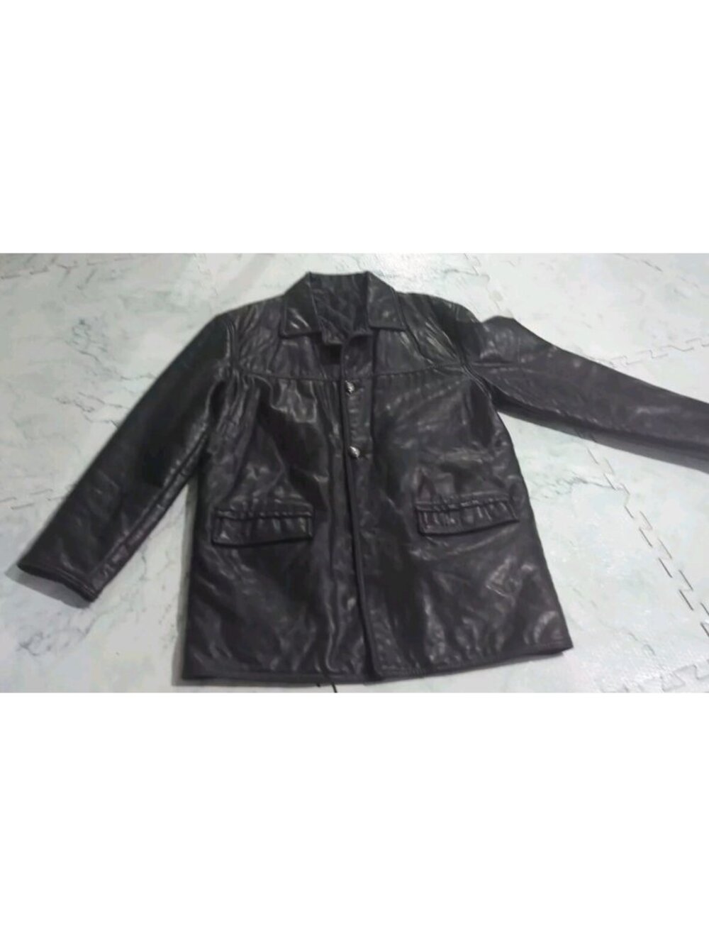 Italian Textile Group GA Leather Jacket Mens Large Lrg L Very Soft Leather *READ